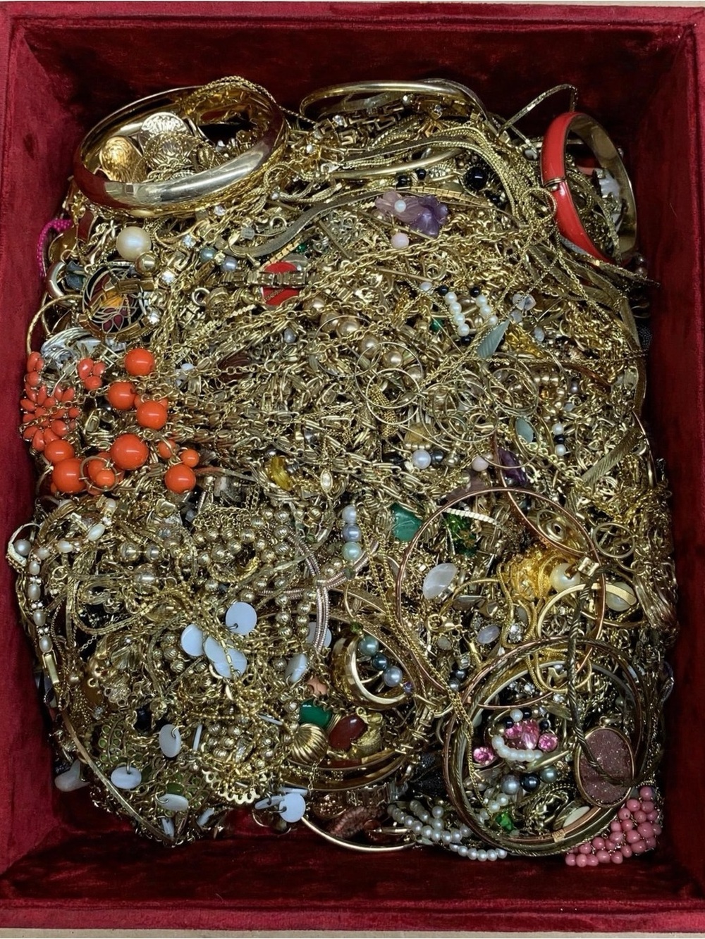 2 LB Premium Tangled Gold & Silver Chains Jewelry Lot | Vintage Reseller Mix